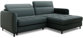 Divano angolare verde polveroso allungabile/con contenitore (con penisola a destra/con chaise lounge) e rivestimento in velluto Gomsi – ELTAP