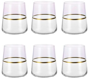 Set 6 bicchieri acqua 420 ml rosa e oro Spectrum
