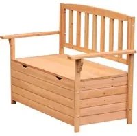 Panchina da Giardino 2 Posti con Vano Contenitore in Legno 112x58x84 cm