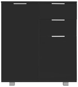 Credenza con finitura lucida nera 71x35x80 cm in truciolato