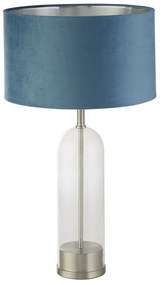 Lampada Scrivania Oxford Acciaio Ottone Velluto Verde Acqua 1 Luce E27