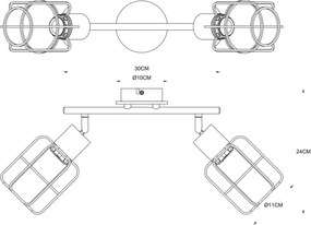 Globo 54037-2 - Faretto WILLA 2xE27/60W/230V