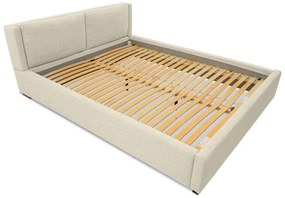 Letto matrimoniale imbottito beige con doghe in legno 180x200 cm Dreamer - Scandic