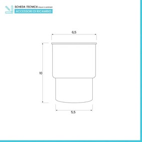 Bicchiere di ricambio per porta spazzolino a muro in vetro satinato