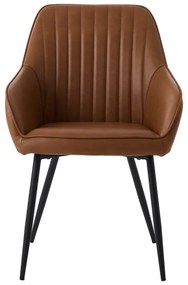 Set di sedie da pranzo marrone in imbottito con braccioli 2 pz Nolan Stripe – Unique Furniture