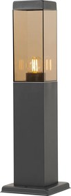 Lampione da esterno smart grigio scuro con vetro fumé 45 cm incl. WiFi P45 - Malios