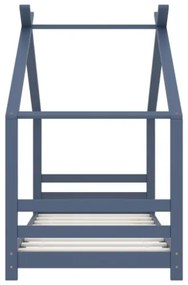 Giroletto per Bambini Grigio in Legno Massello di Pino 80x160cm