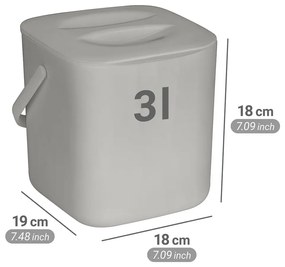 Bidone per l'umido grigio chiaro 3 l Conny – Wenko