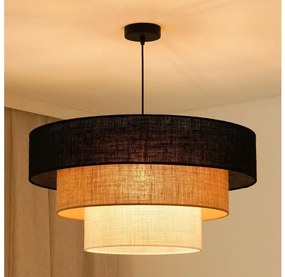 Brilagi - Lampadario a cavo ASPEN LUNETA 1xE27/15W/230V Ø60 nero/beige/crema