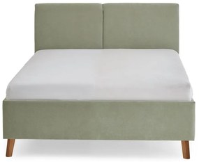 Letto matrimoniale imbottito verde chiaro con rete inclusa 140x200 cm Piano – Meise Möbel