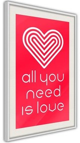 Poster  Love Everywhere  Cornice Quadri Cornice nera con pass-partout, Larghezza x Altezza Home decor 30x45