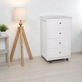 Carrello Cassettiera Giada con piano mattonelle in ceramica BIANCO