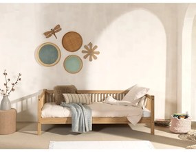 Letto per bambini in legno di quercia in colore naturale con letto estraibile e contenitore 90x200 cm Forrest - Vipack