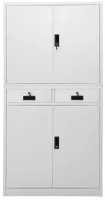 Armadio per ufficio grigio chiaro 90x40x180 cm in acciaio