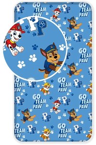 Lenzuolo con angoli per bambini blu in cotone 90x200 cm Paw Patrol – Jerry Fabrics