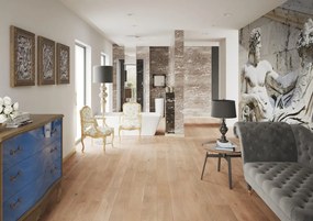 Parquet multistrato forte XL in rovere spazzolato e verniciato family sp. 14/2.5 mm 1.37 m²