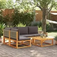 Set Divano da Giardino 5 pz con Cuscini Legno Massello Acacia 3278911