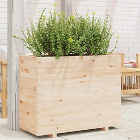 Fioriera Da Giardino 90x40x72 Cm İn Legno Massello Di Pino /