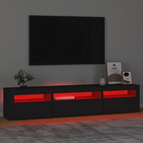 Mobile porta tv con luci led nero 195x35x40 cm