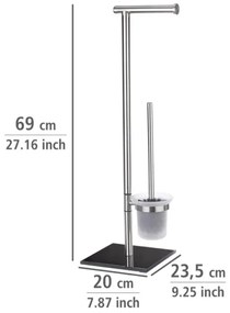 WENKO 20391100 - Scopino WC LIMA 23,5x69 cm acciaio inox/satinato/nero