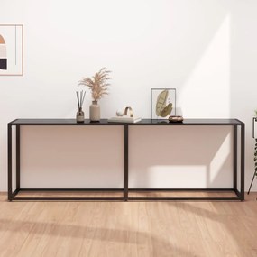 Tavolo consolle nero 220x35x75,5 cm in vetro temperato