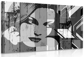 Quadro su tela – Ritratto di donna in bianco e nero