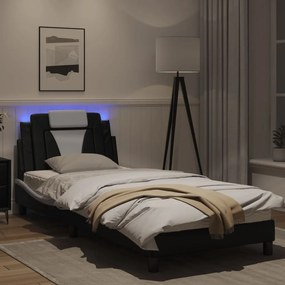 Giroletto con luci led nero e bianco 80x200 cm in similpelle