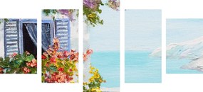 Quadri 5 pezzi – Casetta e vista sul mare