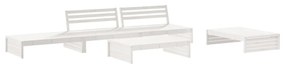 Set divani da giardino 5pz con cuscini in legno massello bianco