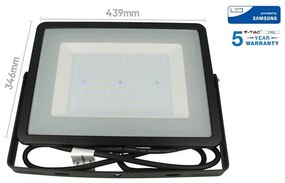 Faro Led Flood Light 200W IP65 Bianco Neutro Super Slim 56mm Carcassa Nera Samsung Garanzia 5 Anni SKU-10027