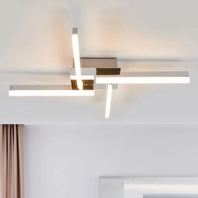 Plafoniera LED Patrik di Lindby, 59 cm, a 4 luci, cromo, IP44