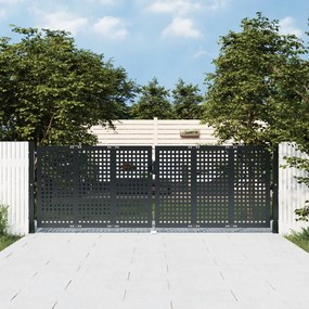 Cancello Giardino Antracite 300x150 Cm İn Acciaio /