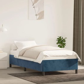 Giroletto Senza Materasso Blu Scuro 100x200 Cm İn Velluto /