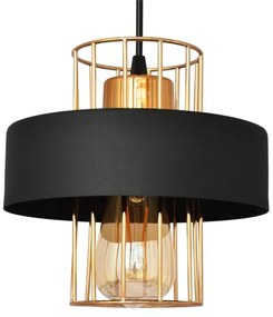 Lampadario a sospensione con filo VOLTA 1xE27/15W/230V nero/oro