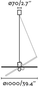 FARO 68590-70 - Lampadario su corda COSTAS 1xE27/15W/230V d. 100 cm nero/rattan