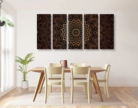 Quadri 5 pezzi – Mandala vintage in stile indiano