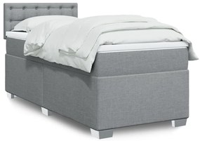 Giroletto A Molle Con Materasso Grigio Chiaro100x200 Cm Tessuto /
