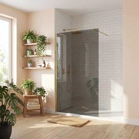 Parete doccia Rea Flexi Grey / Brush Gold 100