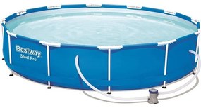 Bestway - Piscina Fuori Terra 366x76 Rotonda Steel Pro Frame con Pompa Filtro a cartuccia