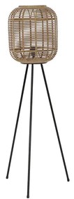 Lampada da Terra DKD Home Decor Fogli Naturale Nero Metallo Bambù 40 W (31 x 31 x 116 cm)