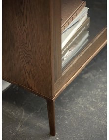 Vetrina marrone scuro effetto rovere con ante scorrevoli 110x160 cm Barrali - Unique Furniture