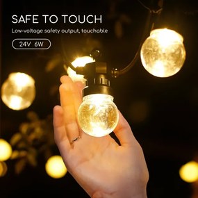 Aigostar - Catena decorativa da esterno LED 10xLED/8m IP44 bianco caldo