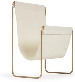 Kave Home - Portariviste Siana beige con metallo oro