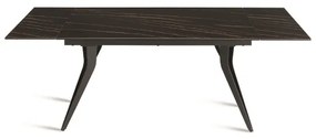 Tavolo allungabile 240 cm THOR con base metallo e piano effetto Marmo Nero