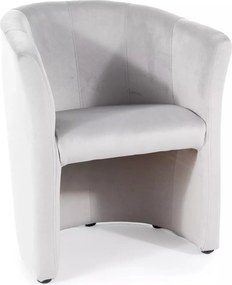 Poltrona TM-1 Velvet in velluto grigio chiaro – 67x60x76 cm