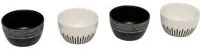 Set 4 ciotoline bianco e nero Ethnique