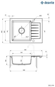 Deante ZQZ_511A - Lavello da cucina ZORBA 58x44 cm granito/beige