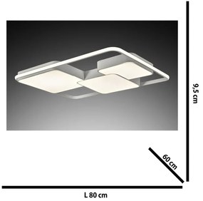 Plafoniera LED Yanira bianco IP20 cct da bianco caldo a bianco freddo con regolazione di temperatura, 3600 lumen NOVECENTO