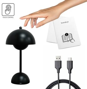 Lampada da tavolo LED ricaricabile a sfioramento COSTA LED/3W/5V 2400 mAh 3000-6000K nera