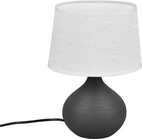 Lampada da tavolo marrone scuro in ceramica e tessuto, altezza 29 cm Martin - Trio